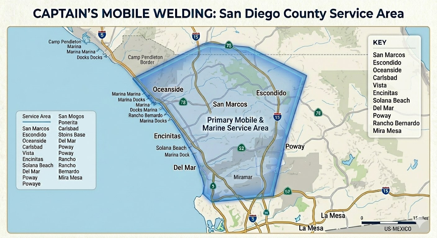 San Diego Mobile Welding Service Area Map